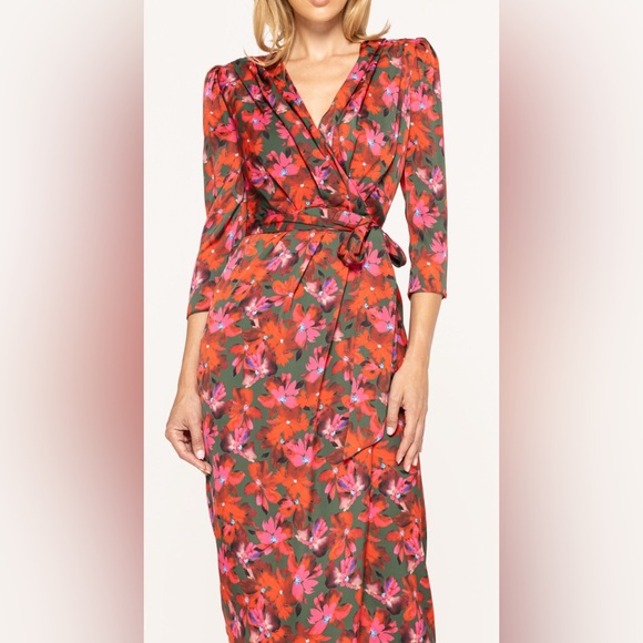 NISSA satin wrapped dress ,Size 4 - Picture 2 of 7